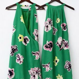 JCrew Green Floral Sleeveless Dress | Fully Lined | Excellent Condition